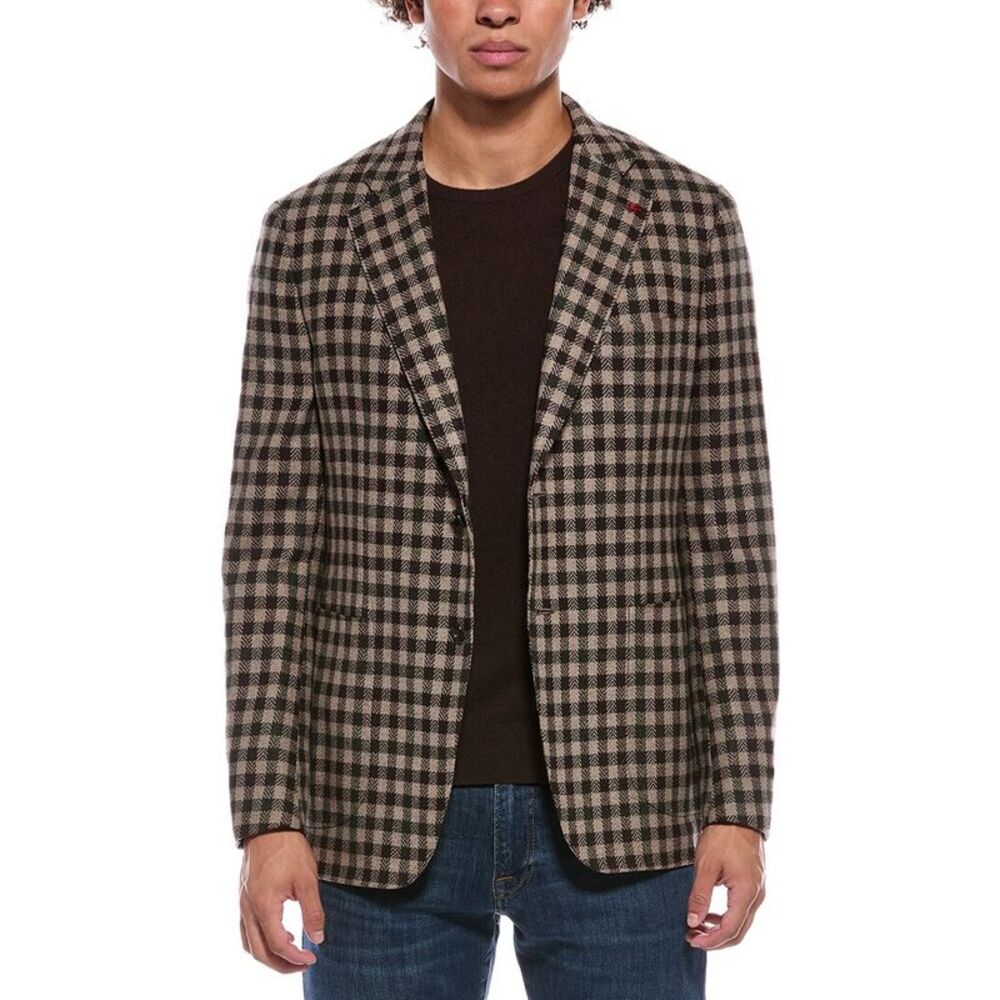 Isaia Mens  Capri Wool Sport Jacket, Beige